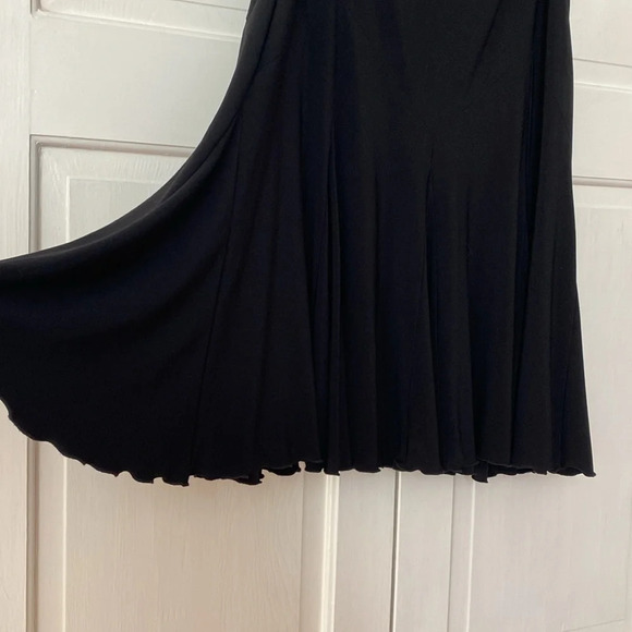 Joseph Ribkoff Midi Skirt Flowy Ruffle Black - Picture 3 of 8